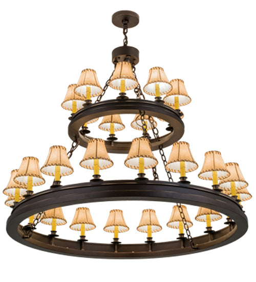 51"W Sullivan Ranch 27 Lt Two Tier Chandelier