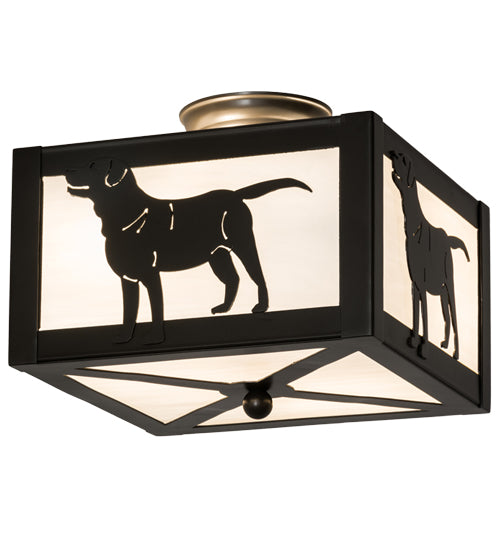 12"Sq Labrador Retriever Flushmount