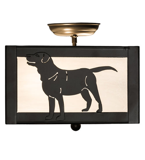 12"Sq Labrador Retriever Flushmount