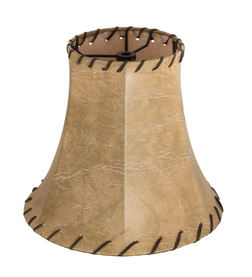 9" Wide Faux Leather Tan Hexagon Shade