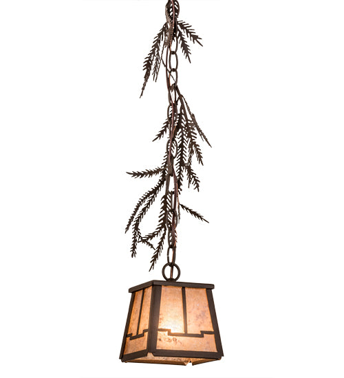 5.5"Sq Pine Branch Valley View Mini Pendant