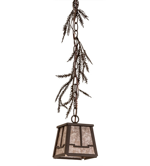 5.5"Sq Pine Branch Valley View Mini Pendant