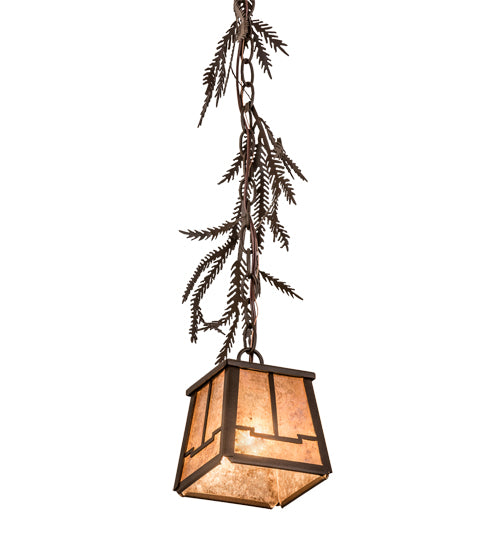 5.5"Sq Pine Branch Valley View Mini Pendant