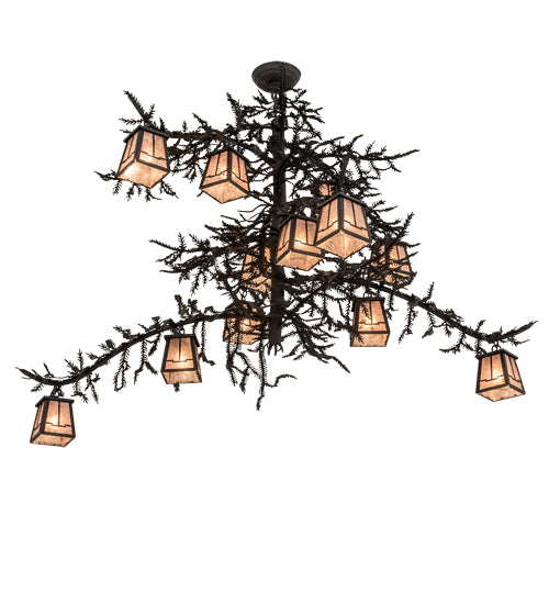 48"W Pine Branch Valley View 12 Lt Chandelier