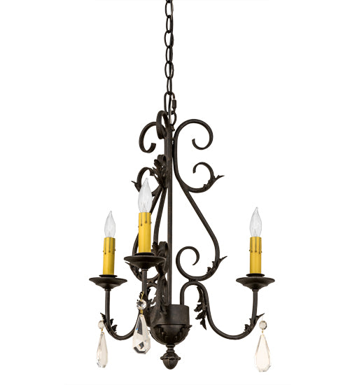 18" Wide French Elegance 3 Light Chandelier