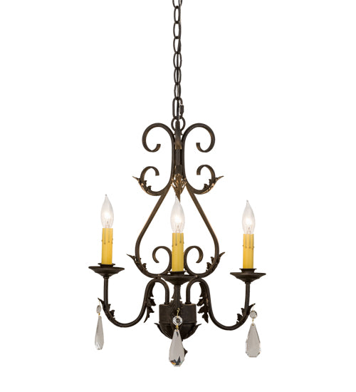 18" Wide French Elegance 3 Light Chandelier