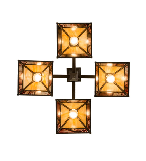 30"Sq "T" Mission 4 Lt Chandelier