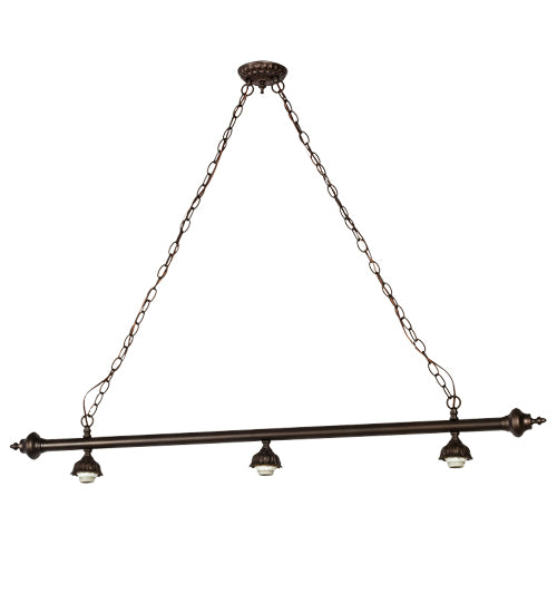 52"L Mahogany Bronze 3 Lt Island Pendant Hardware