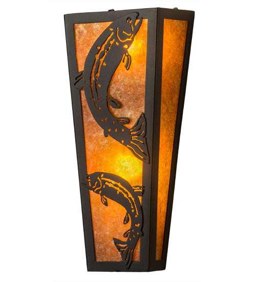 5" Wide Leaping Trout Wall Sconce