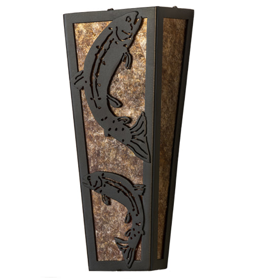 5" Wide Leaping Trout Wall Sconce