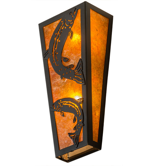 5" Wide Leaping Trout Wall Sconce