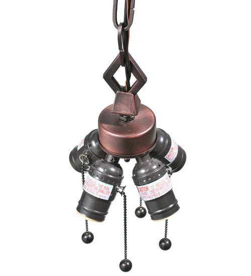 Mission 4 Light Pullchain Hanging Fixture