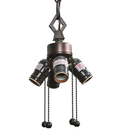 Mission 4 Light Pullchain Hanging Fixture