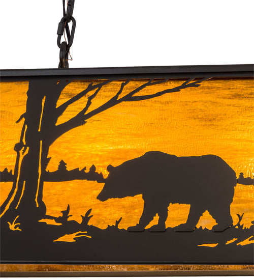 39"L Bear At Lake Oblong Pendant