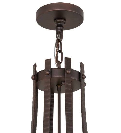 38"W Barrel Stave Metallo 8 Lt Chandelier