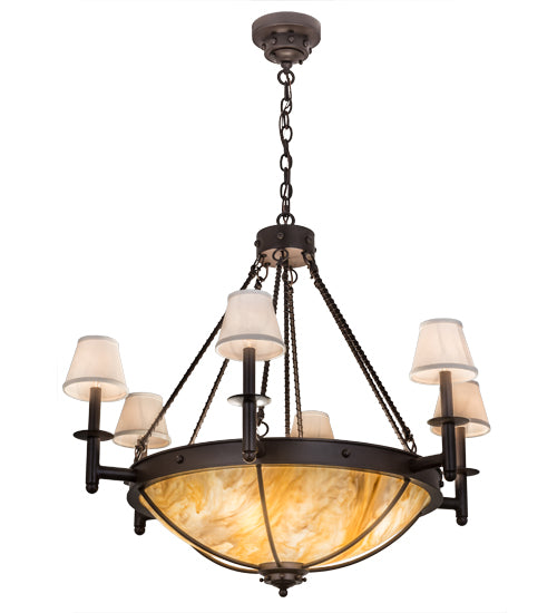 36"W Freya 6 Lt Chandelier