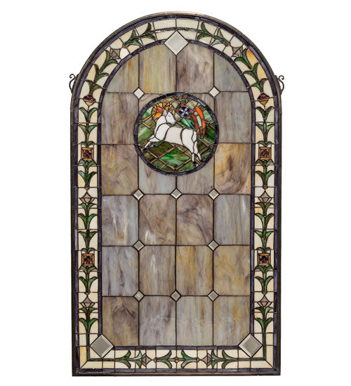 23" Wide X 40" High Lamb Of God Stained Glass Window