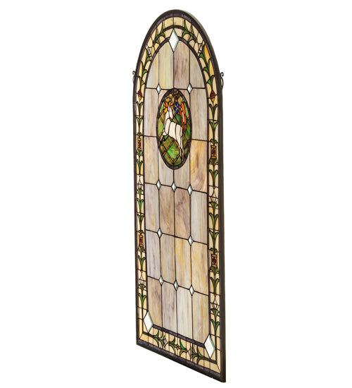 23" Wide X 40" High Lamb Of God Stained Glass Window