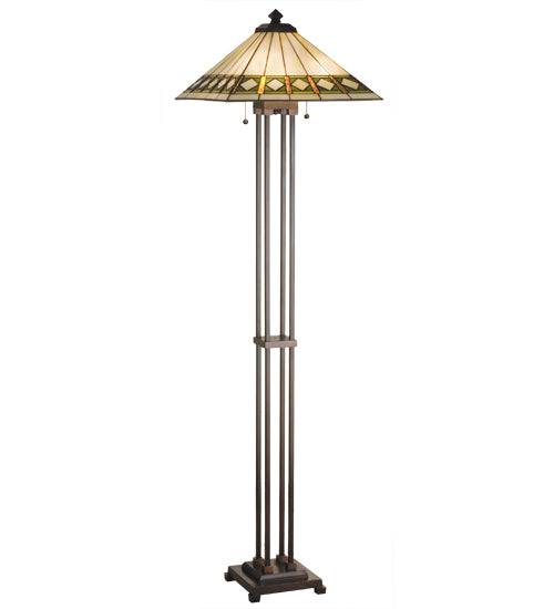 63"H Diamond Band Mission Floor Lamp