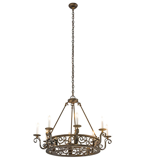 36"W Delano 8 Lt Chandelier