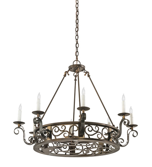 36"W Delano 8 Lt Chandelier