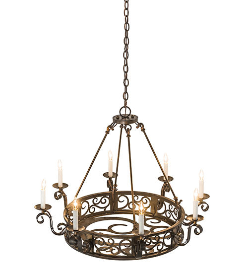 36"W Delano 8 Lt Chandelier