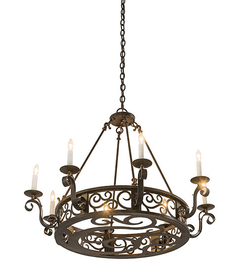 36"W Delano 8 Lt Chandelier