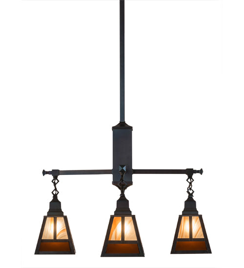 26"W "T" Mission 4 Lt Chandelier