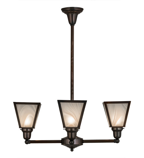 27"W Metro White Baroque 4 Lt Chandelier