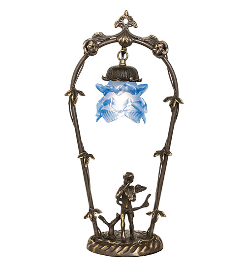 19" High Blue Cherub With Violin Mini Lamp