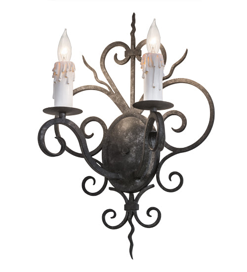 14" Wide Kenneth 2 Light Wall Sconce