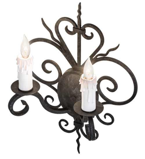 14" Wide Kenneth 2 Light Wall Sconce