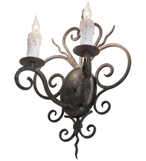 14" Wide Kenneth 2 Light Wall Sconce