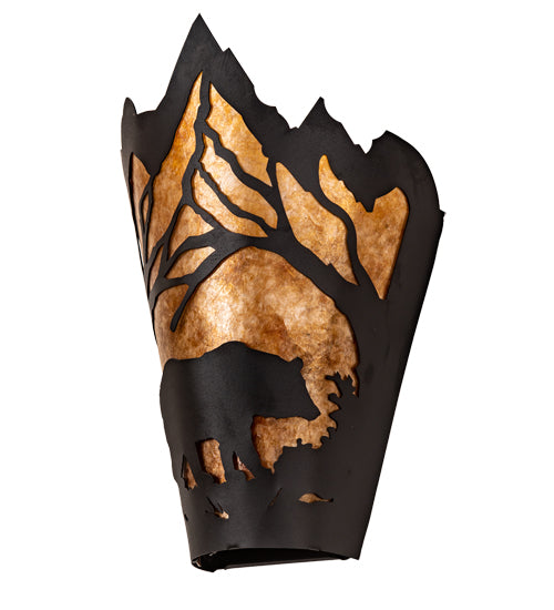 8" Wide Bear At Dawn Right Wall Sconce