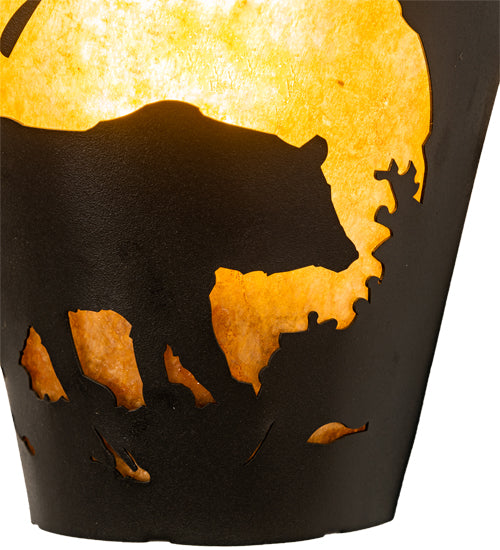 8" Wide Bear At Dawn Right Wall Sconce