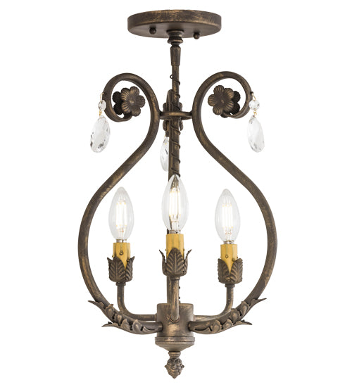 12"W Antonia 3 Lt Chandelier