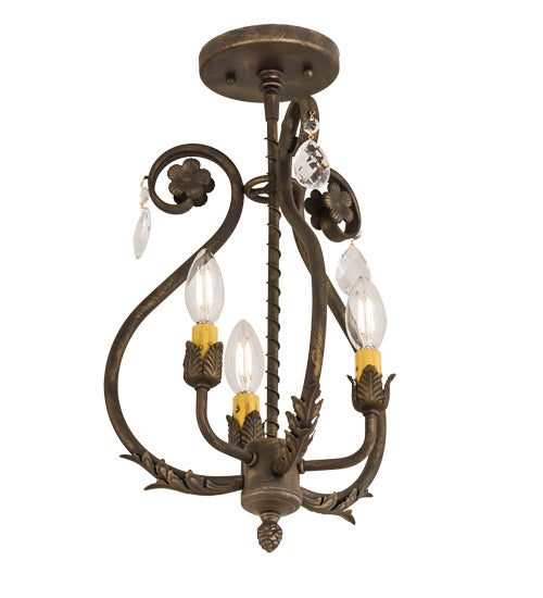 12"W Antonia 3 Lt Chandelier