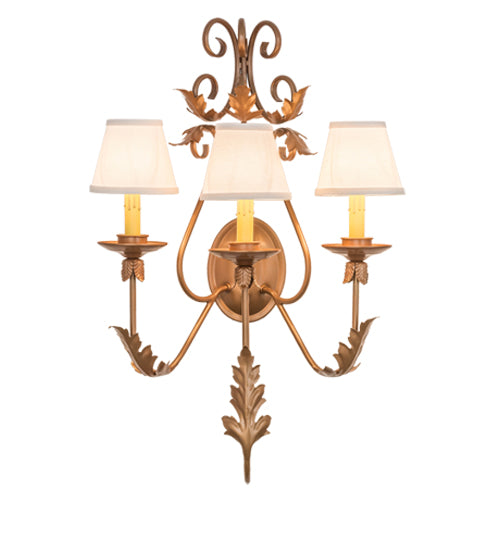 18"W French Elegance 3 Lt Wall Sconce