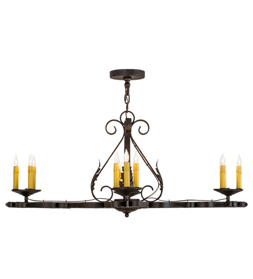 42" Long Elianna 12 Lt Oblong Chandelier