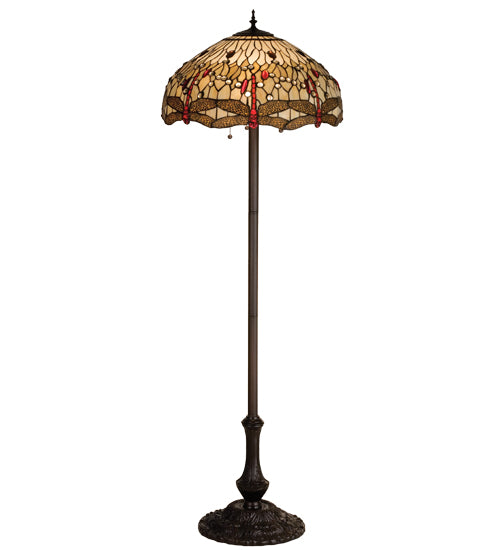 63"H Tiffany Hanginghead Dragonfly Floor Lamp