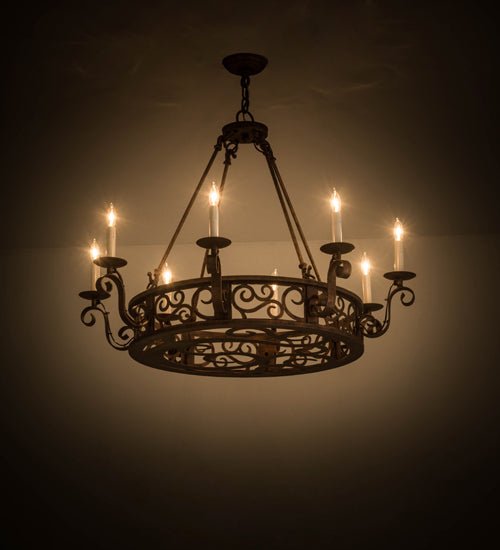 36"W Delano 8 Lt Chandelier