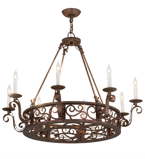 36"W Delano 8 Lt Chandelier