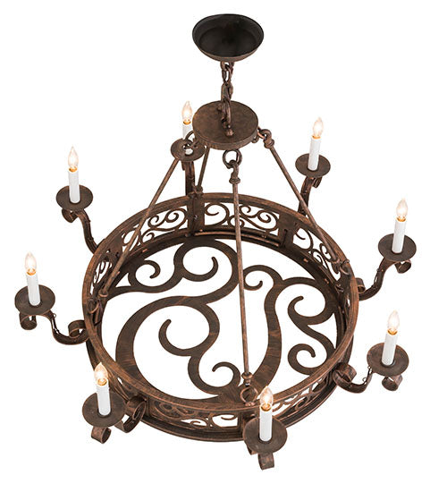 36"W Delano 8 Lt Chandelier