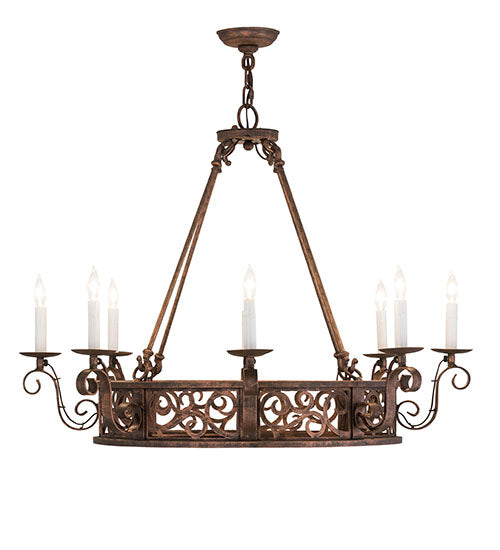 36"W Delano 8 Lt Chandelier