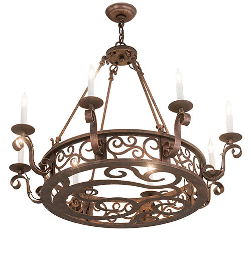 36"W Delano 8 Lt Chandelier