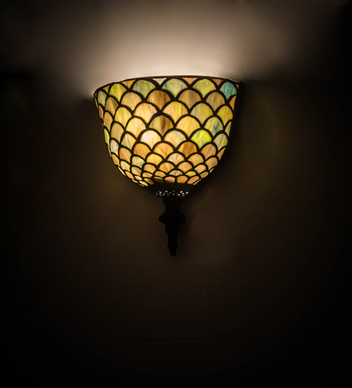 8"W Tiffany Fishscale Wall Sconce