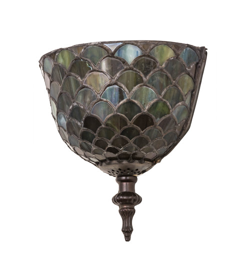 8"W Tiffany Fishscale Wall Sconce