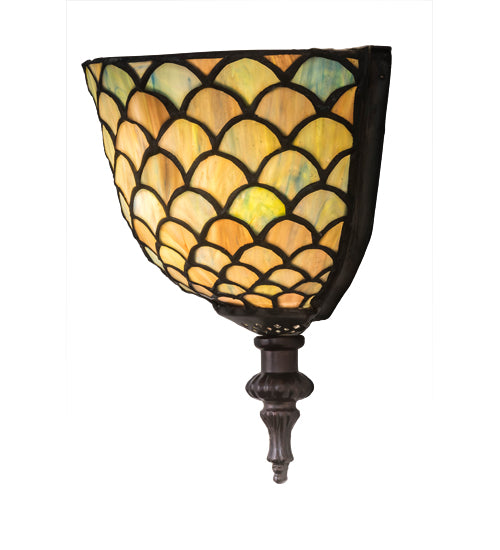 8"W Tiffany Fishscale Wall Sconce