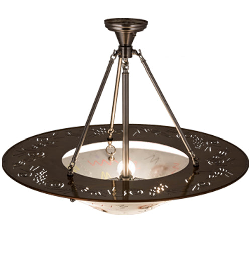 31"W Metro Fusion Super Nova Inverted Pendant