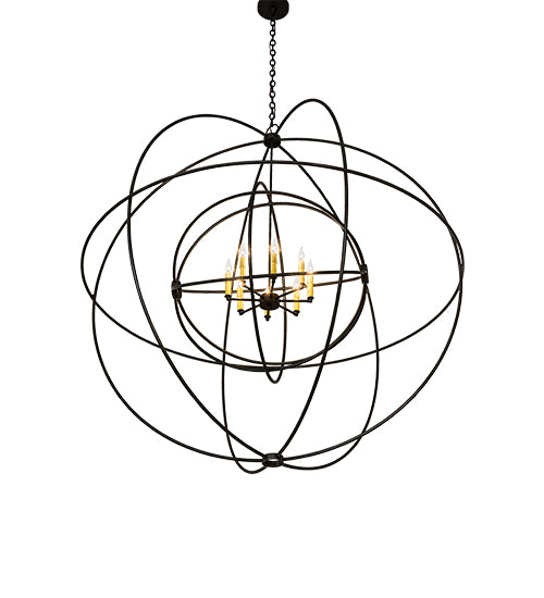 60" Wide Atom Enerjisi 8 Light Chandelier